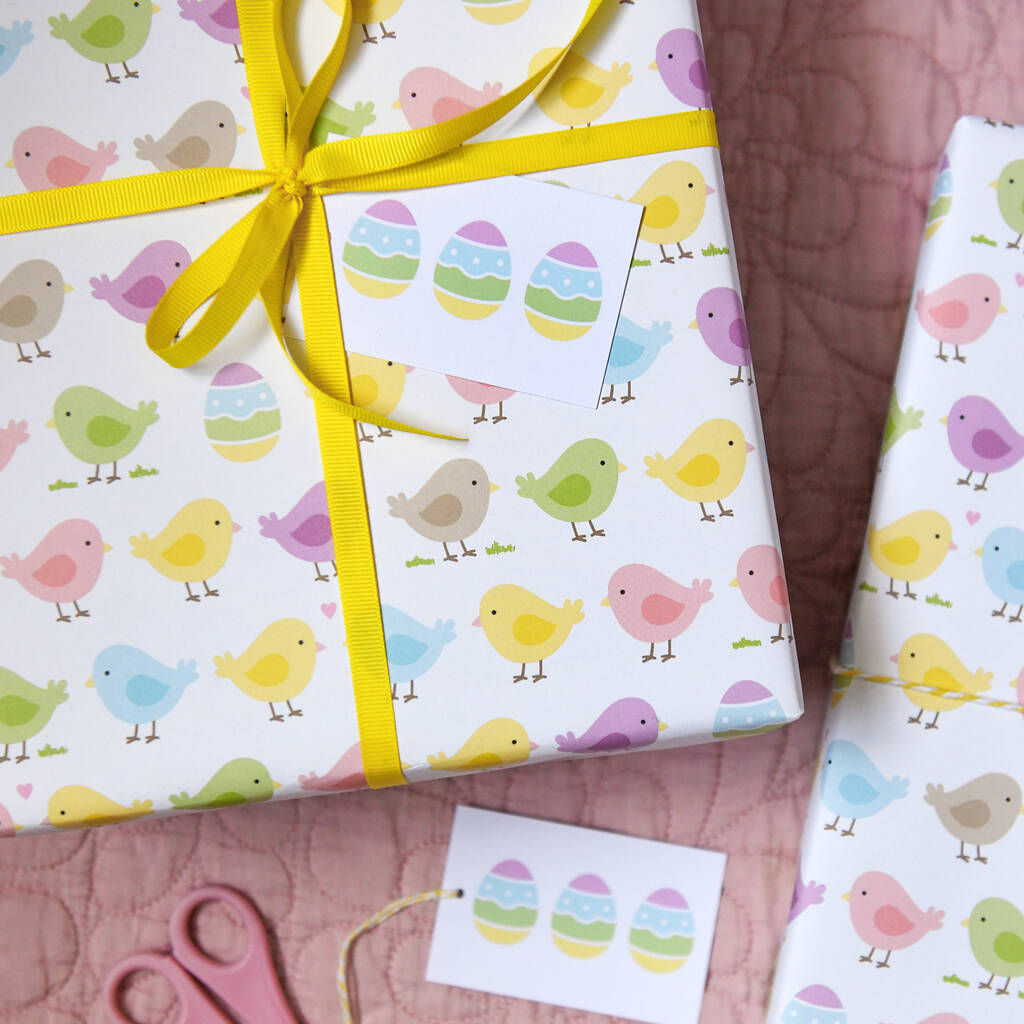 Pastel Chicks Easter Wrapping Paper, 1 of 5