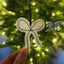 Set Of Christmas Bow Tree Decorations, thumbnail 2 of 6