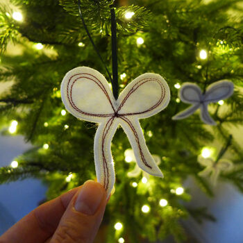 Set Of Christmas Bow Tree Decorations, 2 of 6