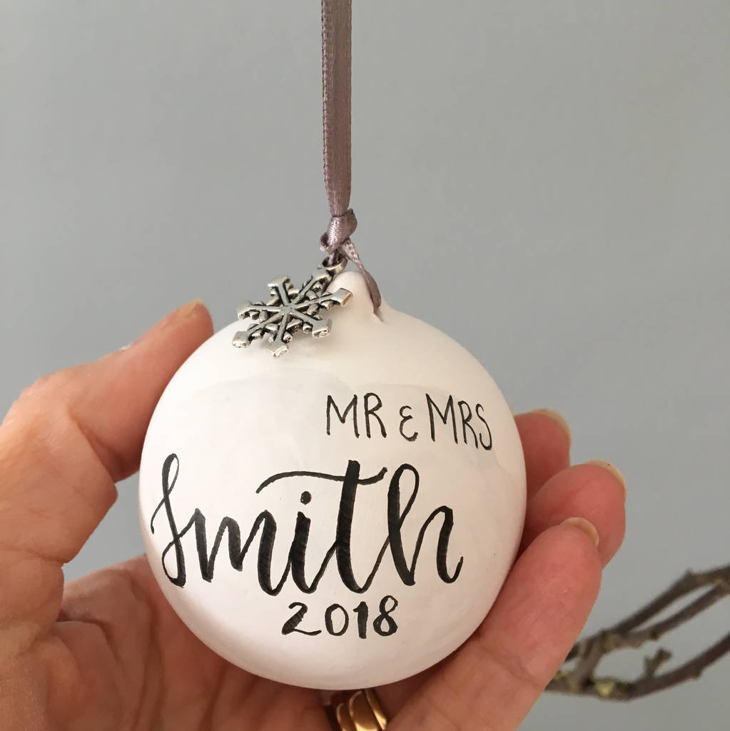 Personalised Ceramic Christmas Bauble By Little Bird Designs ...