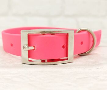 Waterproof Dog Collar And Lead Set Neon Pink, 2 of 3