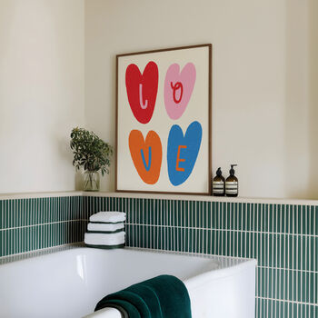 Love Hearts Print, Hearts Wall Art, 3 of 9