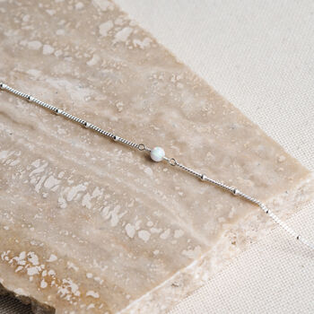 October Birthstone Opal Sterling Silver Bracelet, 4 of 5
