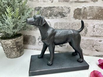 Set Of Two Bronzed Dog Bookends – Labrador And Spaniel, 4 of 12