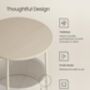 Round Side Table With Fabric Storage Basket, thumbnail 5 of 9