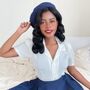 Grace Blouse French Navy Vintage 1940s Style, thumbnail 2 of 2