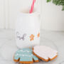 Personalised Christmas Cookie Milk Jug Mug With Straw, thumbnail 1 of 9