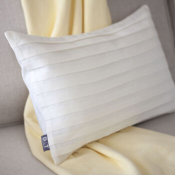 Off White Linen Rectangle Cushion Cover With Pleats, 2 of 2