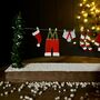 Santa's Washing Line Block Christmas Decoration, thumbnail 2 of 3