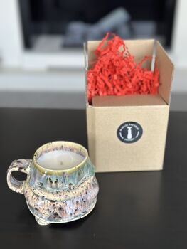Vanilla Scented Candle In Handmade Porcelain Cup, 4 of 5