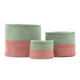 Coral And Green Duo Colour Block Basket, thumbnail 5 of 8
