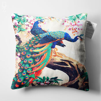 Decorative Peacock Patterned Cushion Cover, 5 of 6