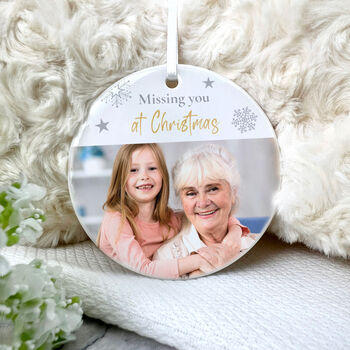 Memorial Photo Ceramic Disc Hanging Decoration Bauble + Gift Box, 3 of 6