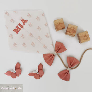 Kite Wall Hanging,Coral Bunny Fabric Nursery Decoration, 3 of 11