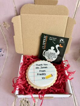 Personalised Thank You Teacher Biscuit And A Cup Of Tea, 6 of 7