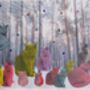 Rainbow British Shorthair Cats In Forest Christmas Card, thumbnail 2 of 3