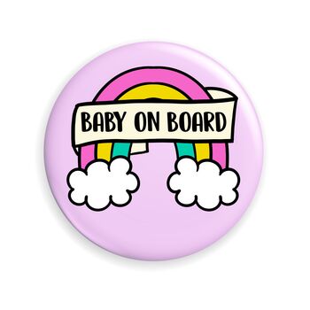 Rainbow Baby On Board Button Badge, 3 of 5