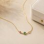 Mother And Two Children Birthstone Link Necklace, thumbnail 4 of 8