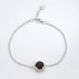 Round Smoky Quartz 925 Sterling Silver Bracelet, thumbnail 1 of 3