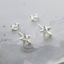 Sterling Silver Solid Star Stud Earrings, thumbnail 1 of 4