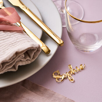 Personalised Gold Wedding Name Place Setting, 3 of 5