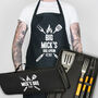 Personalised BBQ Flame BBQ Tool And Apron Set, thumbnail 1 of 2
