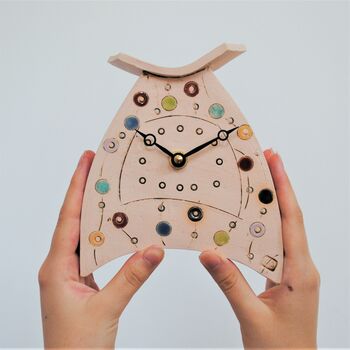 Colourful Ceramic Clock With Dots, 5 of 7