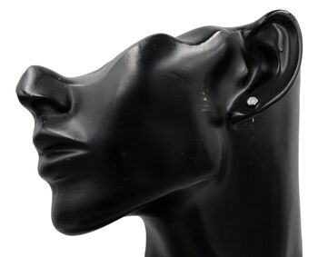 Hexagon Geometry Stud Earrings In Sterling Silver, 7 of 12