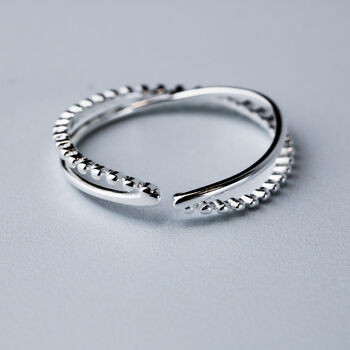 Sterling Silver Adjustable Double Band Ring, 4 of 6