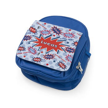 Personalised Superhero Blue Lunch Bag, 8 of 10