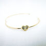 9ct Yellow Gold Heart Hinged Bangle, thumbnail 9 of 9