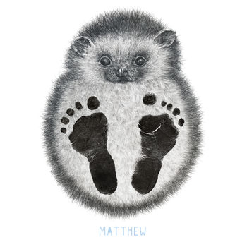 Personalised Baby Hedgehog Footprint Kit, 5 of 5