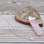 Gemstone Flat Pencil Pendant Rose Quartz, thumbnail 8 of 8