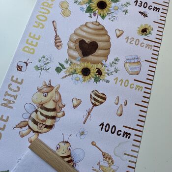 Personalised Bee Happy Height Chart, 3 of 7