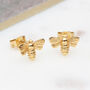 Mini 18ct Gold Plated Bee Stud Earrings, thumbnail 5 of 9