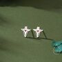 Sea Angel Stud Earrings In Sterling Silver, thumbnail 1 of 12