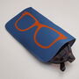 Blue And Orange Print Leather Glasses Case, thumbnail 3 of 10