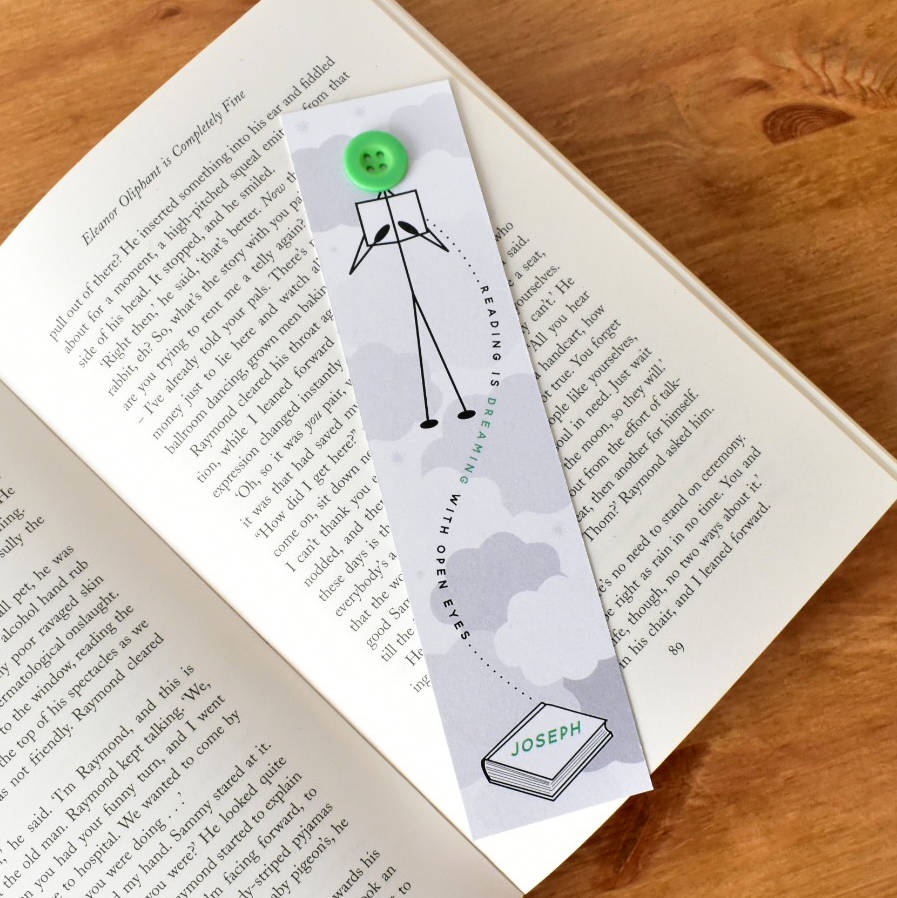 Personalised Bookmark With Button Person By Mrs L Cards 