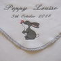 Personalised Embroidered Baby Blanket With Bunny Motif, thumbnail 1 of 4