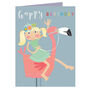 Mini Glittery Flamingo Birthday Card, thumbnail 3 of 5