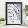 Map Of Lincolnshire Signed Print, thumbnail 1 of 3