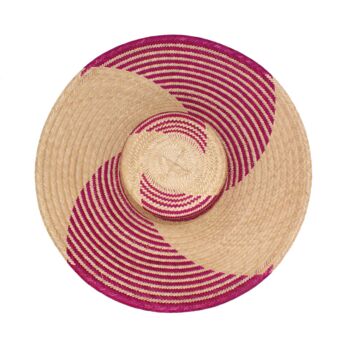 Fuchsia Yonna Wide Brim Straw Hat, 5 of 8