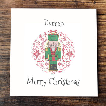 Personalised Christmas Card. Nutcracker Soldier, 3 of 5