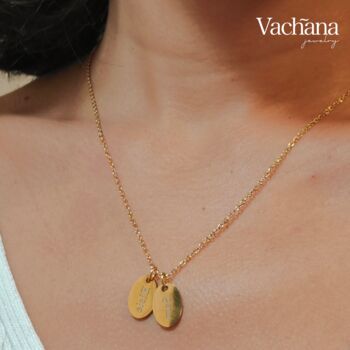 Personalized Oval Tag Pendant Necklace, 3 of 5