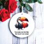 Personalised Toucan Valentine's Hanging Gift, thumbnail 1 of 2