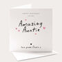 Personalised Birthday Card For Auntie Pink Hearts, thumbnail 1 of 4