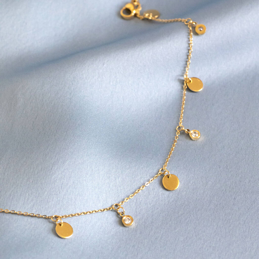 Delicate Gold Plated Discs Charm Bracelet By Joy by Corrine Smith