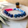Lapis Lazuli And Lava Bead Gemstone Beaded Bracelet, thumbnail 1 of 5