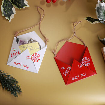 G Decor Magical Santa Letter Envelope Christmas Tree Hanging Decoration For Secret Notes, Gift Cards, 5 of 5