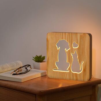 Cat Dog Bedside Lamp Desk Table LED Pet Lover Friends, 5 of 7